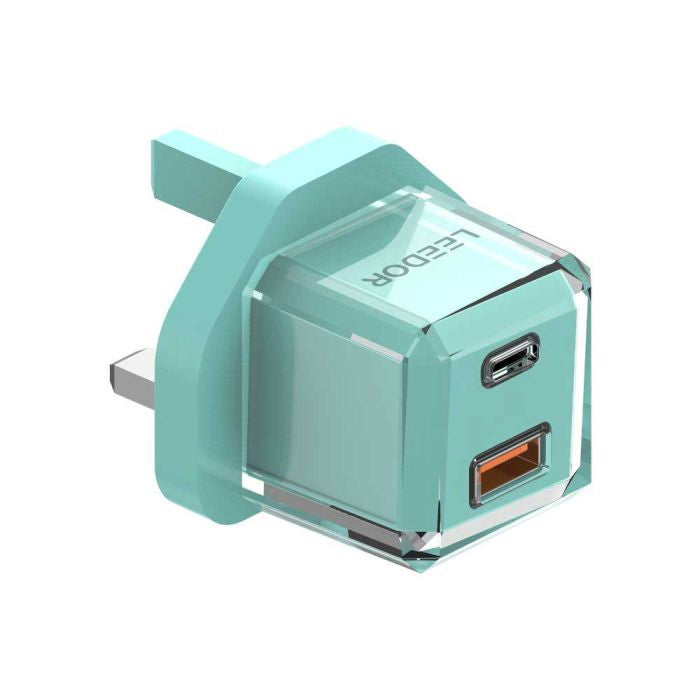 LD-105Q , LEEDOR ADAPTOR PD20W+QC18W CRYSTAL GLASS , GREEN LD-105Q , LEEDOR ADAPTOR PD20W+QC18W CRYSTAL GLASS , GREEN